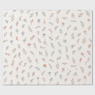 Papel de embrulho botânico de flor silvestre Paste