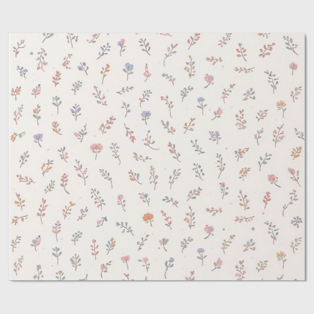 Papel de embrulho botânico de flor silvestre Paste (Aberto)