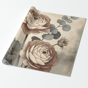 Papel de embrulho botânico de flores silvestres vi