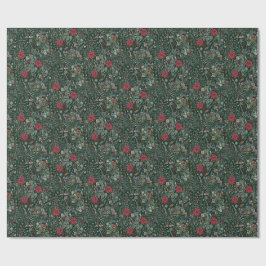 Papel de embrulho botânico de inverno vintage