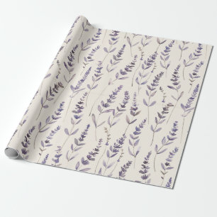 Papel de embrulho botânico de lavanda – Floral vin