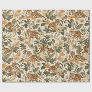 Papel de Embrulho Botânico Tigre Tropical