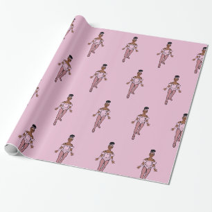 Papel de embrulho brilhante 30” x 6 pés Bailarina 