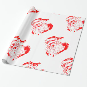 Papel de embrulho brilhante, 76 cm x 1,8 m SANTA,