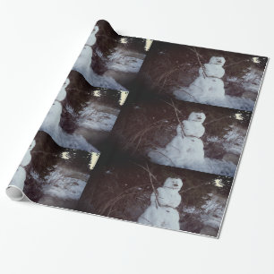 Papel de embrulho brilhante com foto de boneco de
