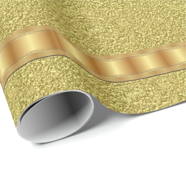 Papel de embrulho brilhante dourado (Ponta do rolo)
