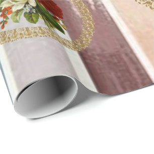 Papel de embrulho brilhante floral vitoriano
