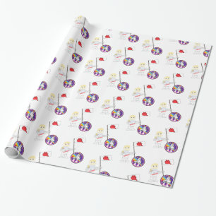 Papel de embrulho brilhante, gatinho astronauta
