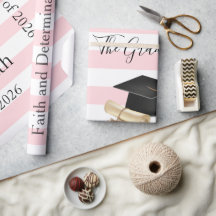 Papel de embrulho brilhante listra rosa Graduado 2