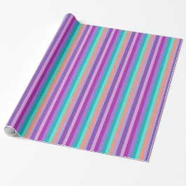 Papel de embrulho brilhante listras de festa