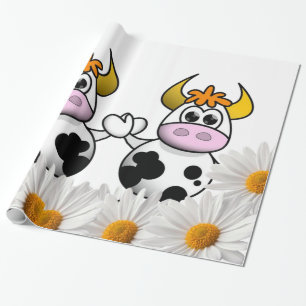 Papel de embrulho brilhante, margarida branca de v
