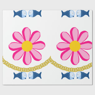 Papel de embrulho brilhante, peixe de corrente dou