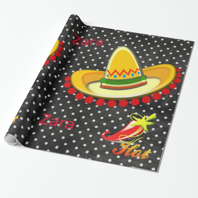 Papel de embrulho brilhante, pimenta de bolinhas p (Desenrolado)