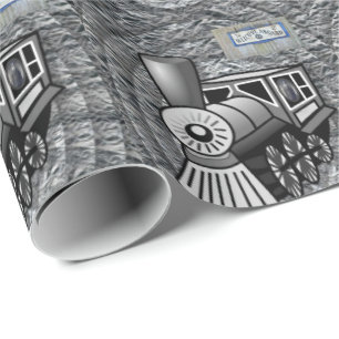 Papel de embrulho brilhante Trem vintage