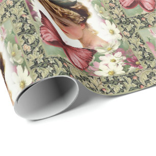 Papel de embrulho brilhante verde vitoriano