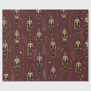 Papel de embrulho Burgundy Nutcracker