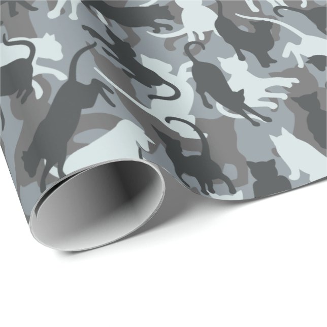 Papel de embrulho camuflagem urbana de gatos (Ponta do rolo)
