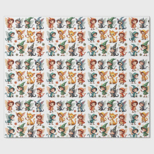 Papel de embrulho Caprichoso de Fada & Amigos da F