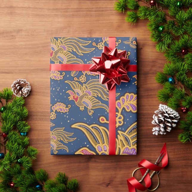 Papel de embrulho Cendrawasih Batik – Único Nusant (Presente de Natal)