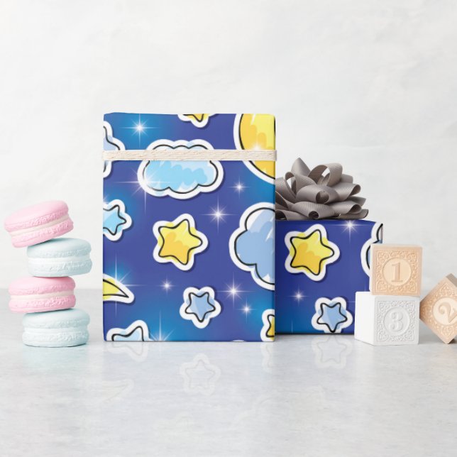 Papel de embrulho Céu Azul Celestial (Chá de bebê)