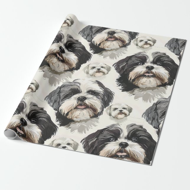 Papel de embrulho charme de Shih Tzu (Desenrolado)