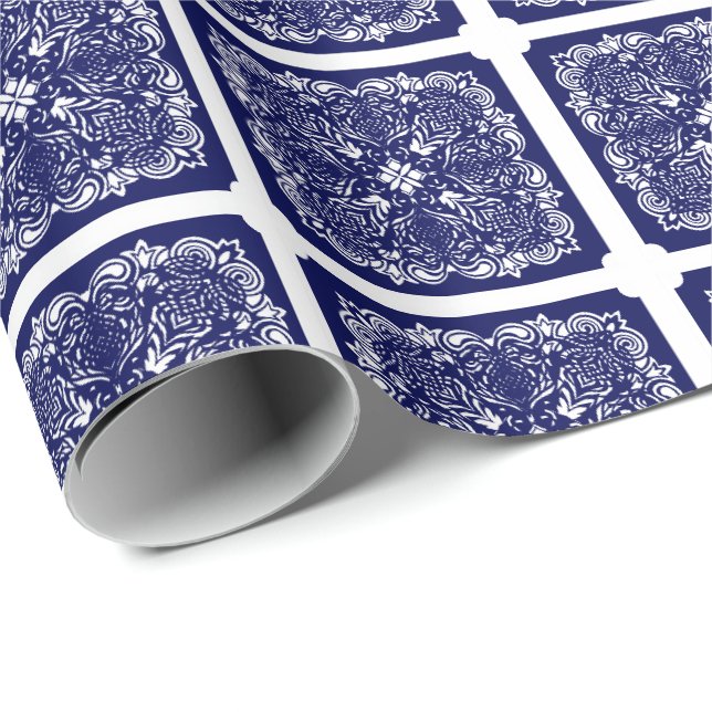 Papel de embrulho China Blue (Ponta do rolo)