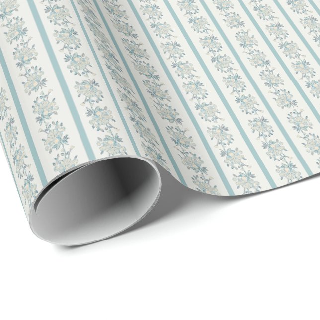 Papel de embrulho Chintz (hortelã pálido) (Ponta do rolo)
