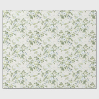 Papel de embrulho Chintz inglês em verde-sálvia, r