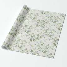 Papel de embrulho Chintz inglês em verde-sálvia, r