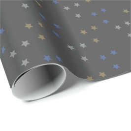 Papel de embrulho cinza com estrelas para qualquer