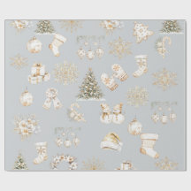 Papel de embrulho cinza dourado de Natal