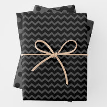Papel de embrulho cinza e preto com vários padrões