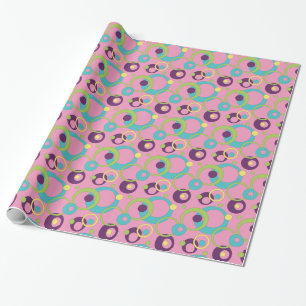 Papel de embrulho Círculos Rosa Funky