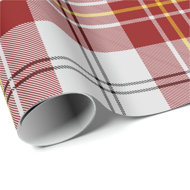 Papel de embrulho Clan MacPherson Red Dress Tartan (Ponta do rolo)