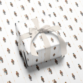 Papel de embrulho clássico branco de quebra-nozes