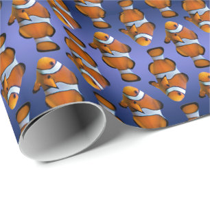 Papel de embrulho Clownfish Frenzy (Azul Claro/Esc