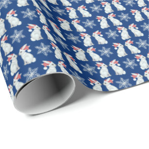 Papel de embrulho Coelhinhos de Papai Noel