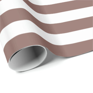 Papel de embrulho Cognac marrom e branco listrado
