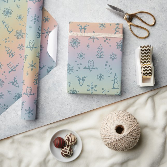 Papel de embrulho Coisas de Inverno - Arco-íris +  (Artesanato)