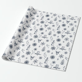 Papel de embrulho Coisas de Inverno - Neve + Crepú