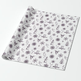 Papel de embrulho Coisas de Inverno - Neve + Figo