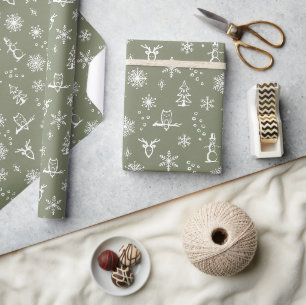 Papel de embrulho Coisas de Inverno - Sage + Snow
