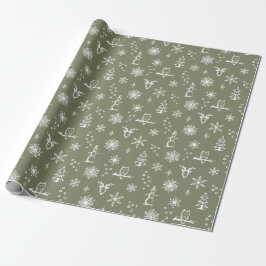 Papel de embrulho Coisas de Inverno - Sage + Snow