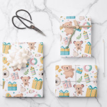 Papel de embrulho, coisas para bebês