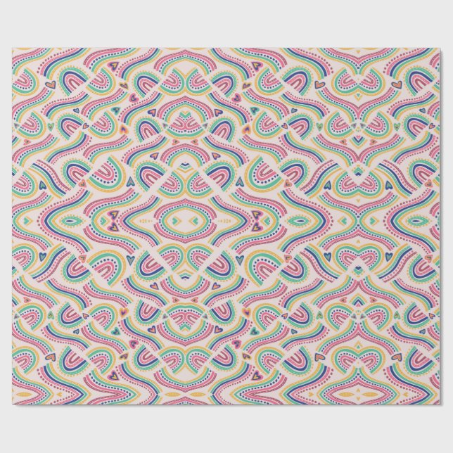 Papel de embrulho colorido com padrão de arco-íris (Aberto)