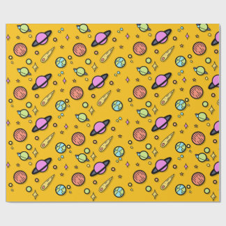 Papel de embrulho Colorido Espaço Doodle