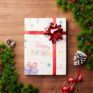 Papel de embrulho colorido para festa de aniversár