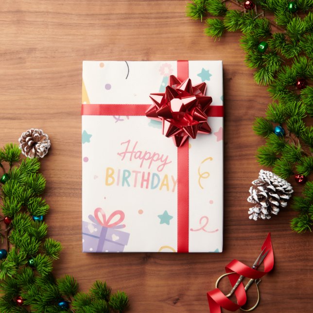 Papel de embrulho colorido para festa de aniversár (Presente de Natal)