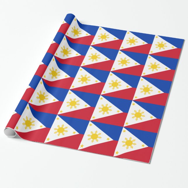 Papel de embrulho com bandeira das Filipinas (Desenrolado)