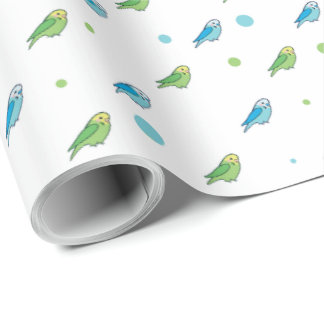 Papel de embrulho com bolinhas de periquito